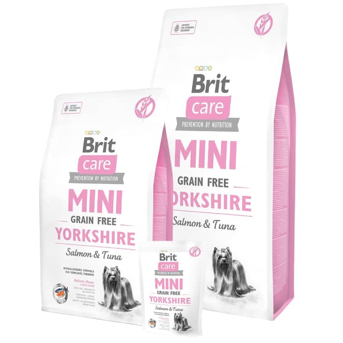 BRIT CARE DOG MINI YORKSHIRE sausā barība suņiem Lasis, tuncis 2kg